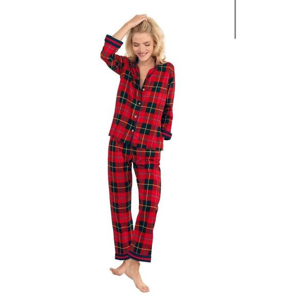 NWT Gretchen Scott Designs Plaidly Cooper Pj Set Red Multi Plaid Size XXL - Picture 1 of 6